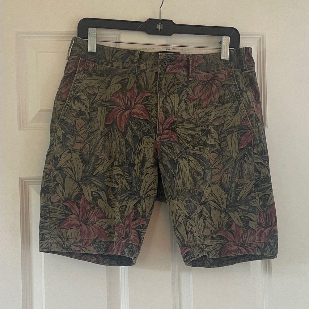 Abercrombie & Fitch Green and Red Floral Men's Shorts
